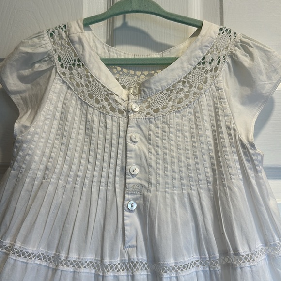 Beautiful Pleated and Layered White Dress - Picture 2 of 4